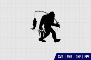 Bigfoot Fishing SVG