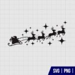 Santa Sleigh and Reindeer SVG