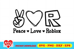 peace love roblox svg cricut