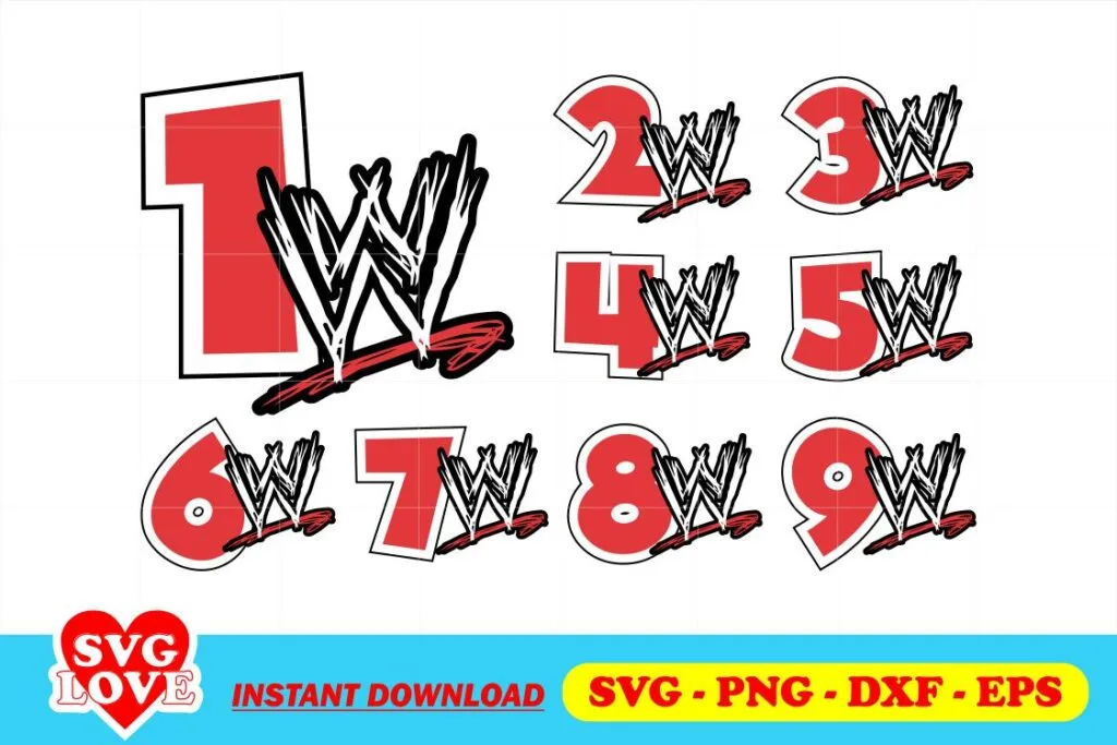 wwe birthday numbers svg WWE Birthday Numbers SVG