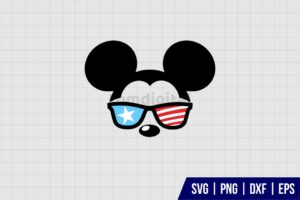 Cool Mickey Mouse American Flag Sunglasses SVG
