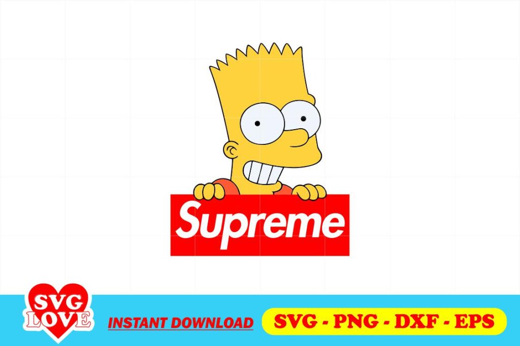 Bart Simpson Supreme svg Bart Simpson Supreme SVG