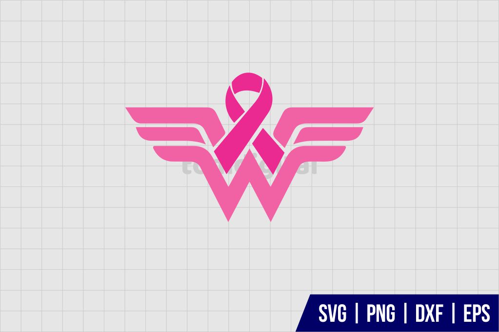 Wonder Woman Breast Logo Cancer SVG