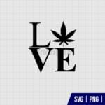 Love Weed Leaf SVG