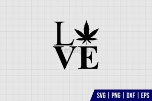 Love Weed Leaf SVG