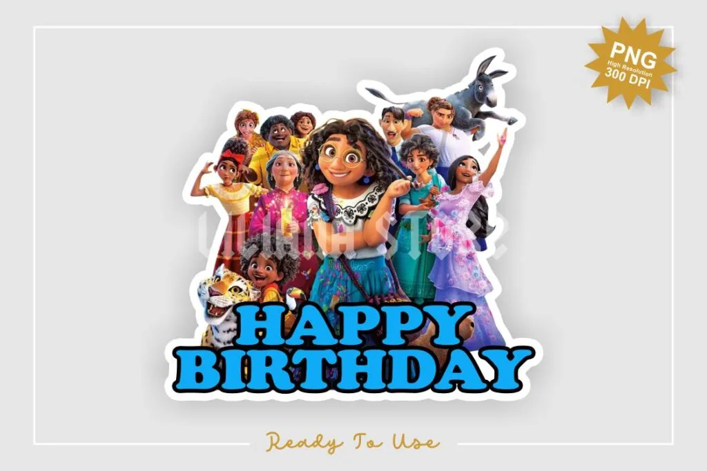 disney encanto birthday cake topper printable png