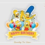 The Simpson Birthday Cake topper Printable PNG