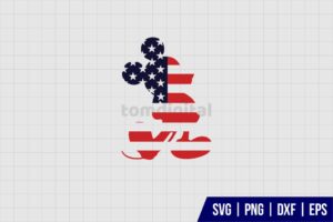 Mickey Mouse American Flag SVG