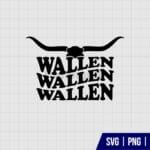 Wallen All Black Bull Skull SVG