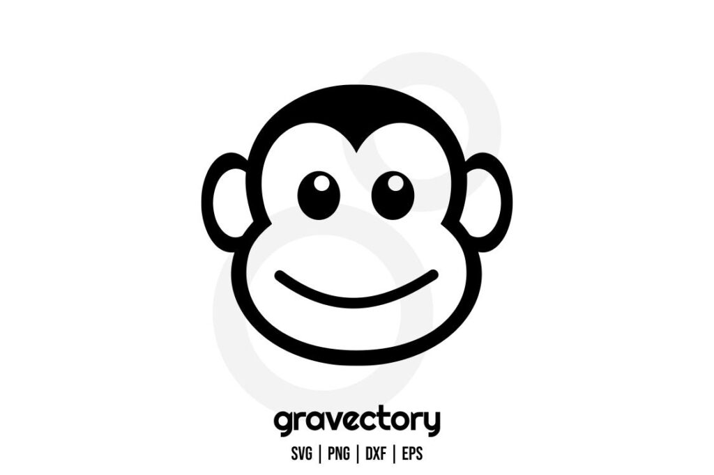 monkey head svg cut file Monkey Head SVG Cut File