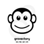 Monkey Head SVG Cut File