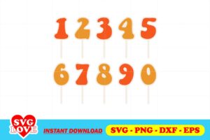 retro numbers birthday cake topper svg On Sale