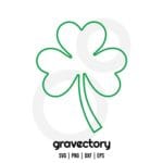 shamrock outline clipart svg