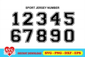sport jersey numbers svg