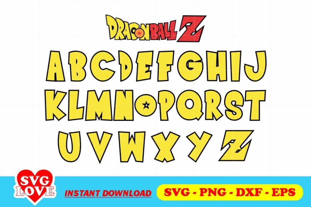 dragon ball font svg bundle