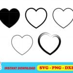 Heart Love Outline SVG Cut File