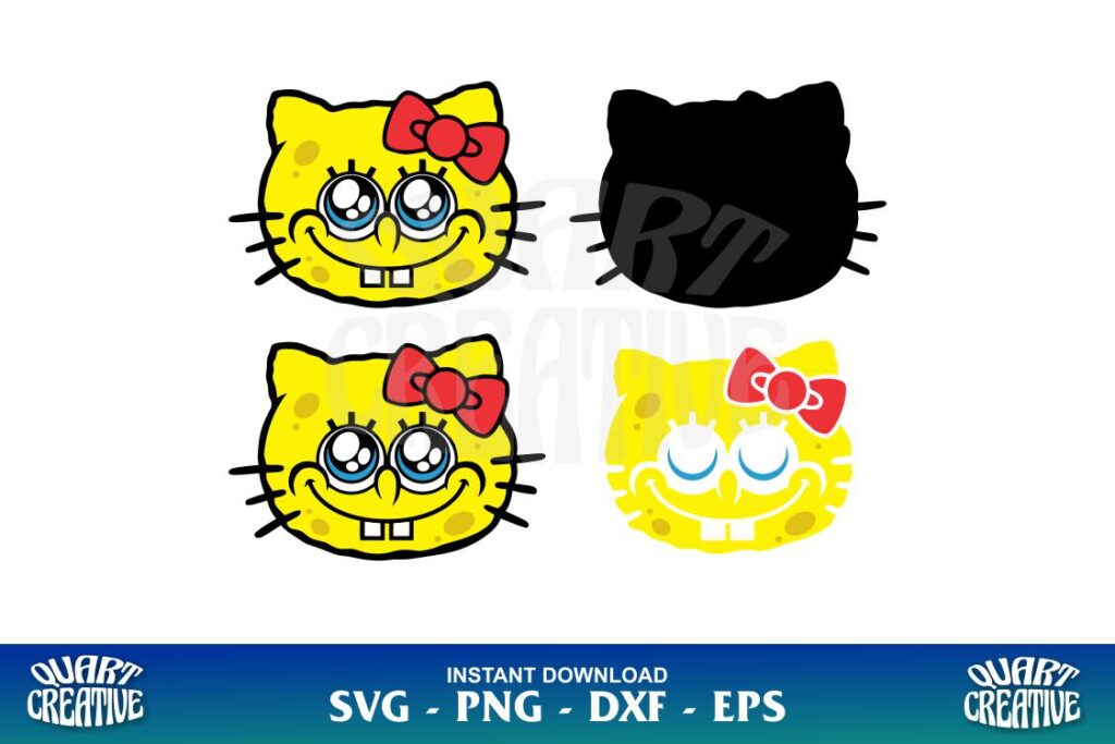 hello kitty spongebob svg layered Hello Kitty Spongebob SVG Layered
