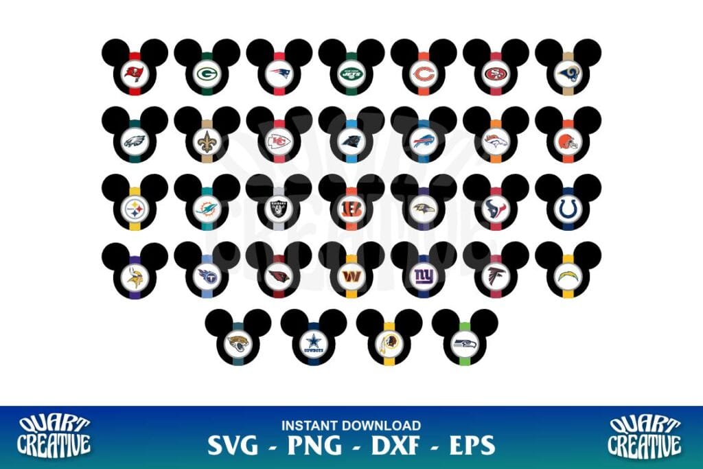 mickey head nfl teams svg Mickey Head NFL Teams SVG Bundle