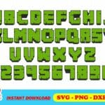 Minecraft Font Alphabet SVG Bundle
