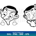 mr bean face vector svg
