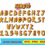 naruto alphabet svg bundle