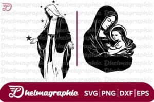 Virgin Mary Christian SVG Cut File