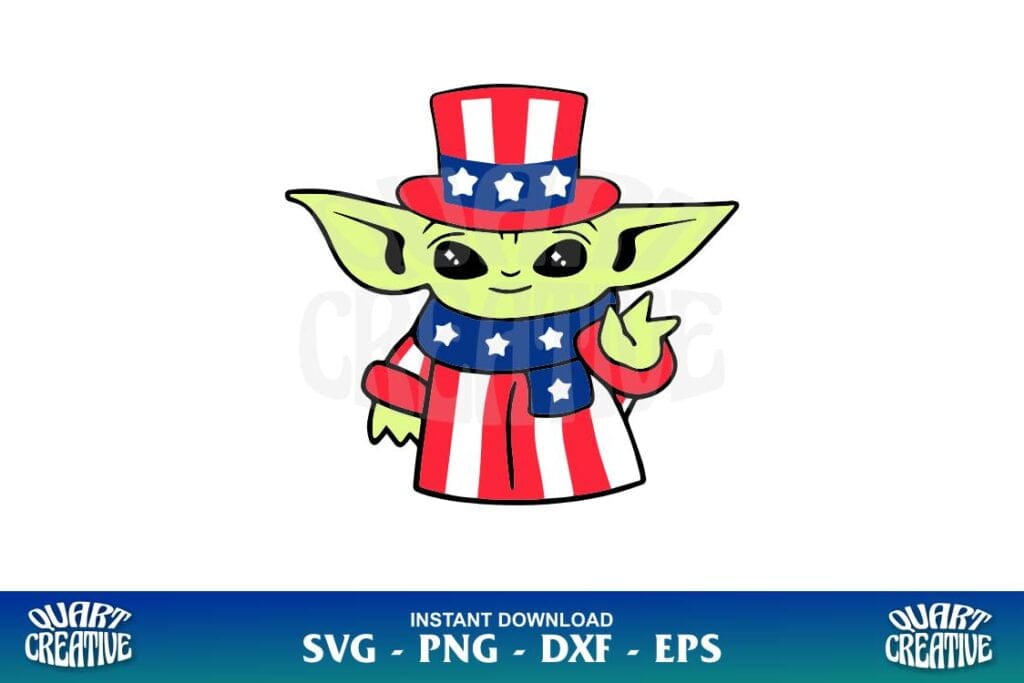 baby yoda 4th of july svg