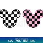checkerboard mickey head svg