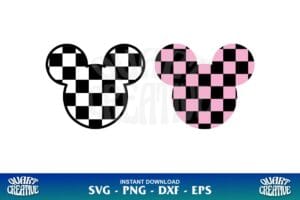 checkerboard mickey head svg