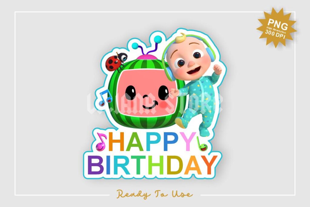 cocomelon birthday cake topper printable png Cocomelon Birthday Cake Topper Printable PNG