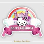 hello kitty birthday cake topper printable svg