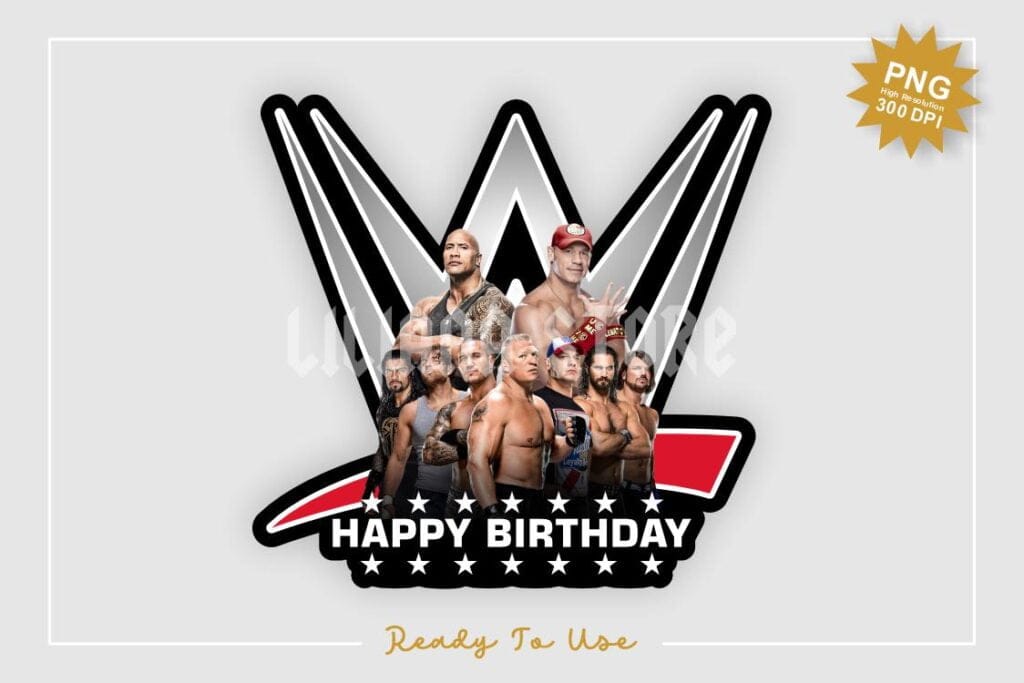 wwe birthday cake topper printable png WWE Birthday Cake Topper Printable PNG