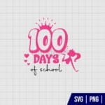 100 Days Of School Pink Doll Barbie SVG