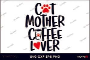 Cat mother coffee lover