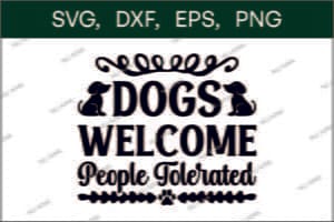 Dogs welcome people tolerated svg