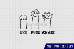 Rock Paper Scissors Cat Paw SVG