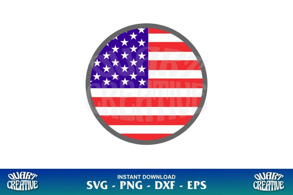 USA Flag round circle svg USA Flag Round Circle SVG