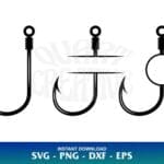 fishing hook monogram svg