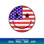 Happy Face American Flag SVG