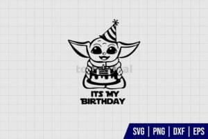 Baby Yoda Its My Birthday SVG