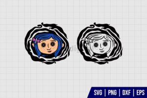 Coraline Button Eyes SVG