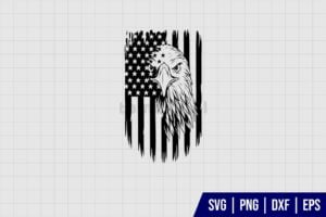 Eagle With American Flag SVG