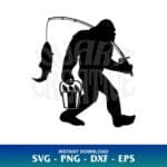 Fishing Bigfoot svg cut file