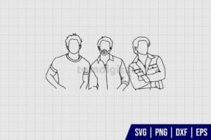 Jonas Brothers Band SVG Outline Drawing Jonas Brothers SVG