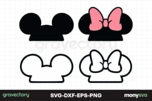 Mickey and minnie ears bundle SVG