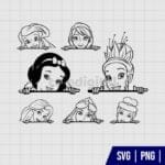 Peeking Princess SVG