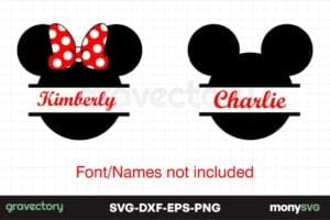 Sliced Mickey and Minnie Mouse SVG