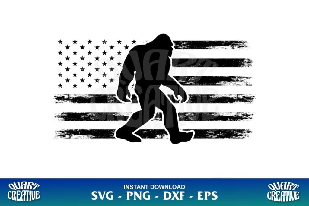 bigfoot american flag svg