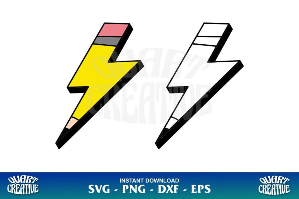 pencil lightning bold svg cricut