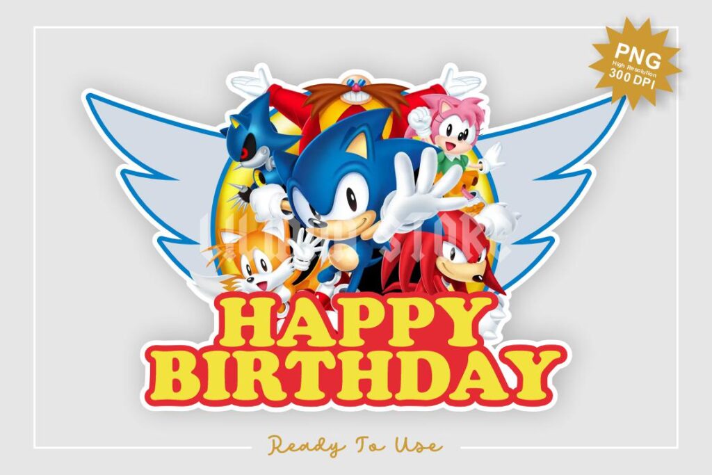 sonic birthday cake topper png